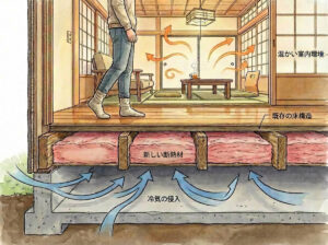 「床」の断熱リフォームの種類と費用。長野県の底冷え（ソコビエ）を解消する決定版
