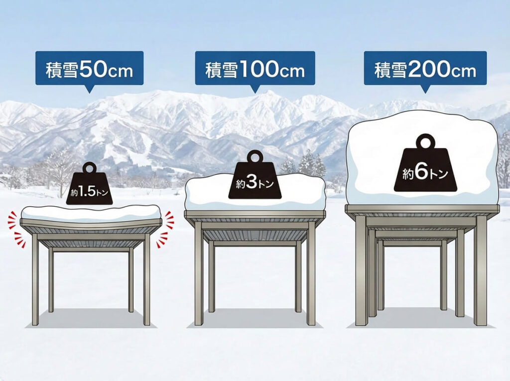 【最重要】カーポートの「積雪強度」選び。100cm・150cm・200cm、信州で選ぶべきはどっち？