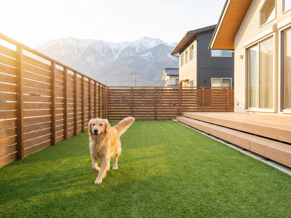 長野県で「ドッグラン」を庭に作る費用と注意点｜積雪でフェンスが低くなる？失敗しない愛犬の遊び場づくり
