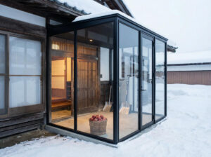 玄関・アプローチの「風除室（玄関フード）」は必要？信州の冬を変えるメリットと、後付け費用の相場