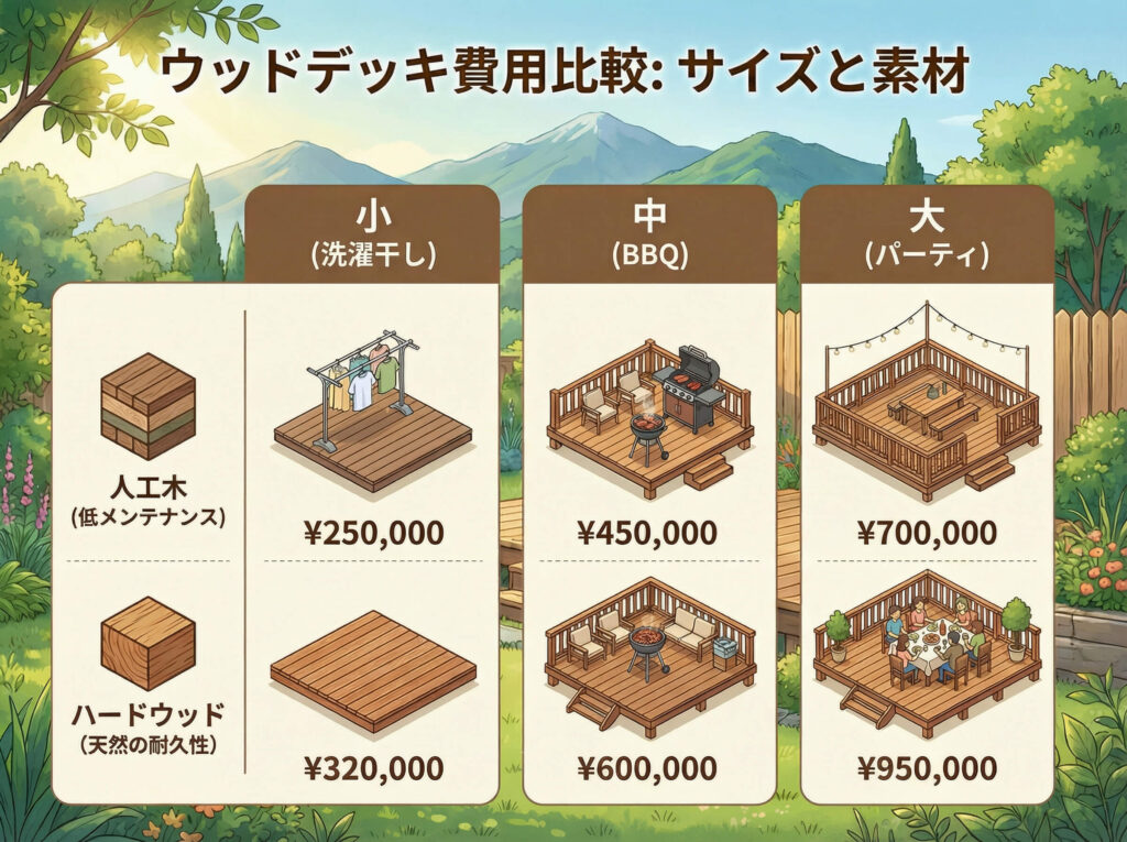 ウッドデッキの費用相場は？広さ・素材別のリアルな価格と、見積もりに含まれる「見えないお金」