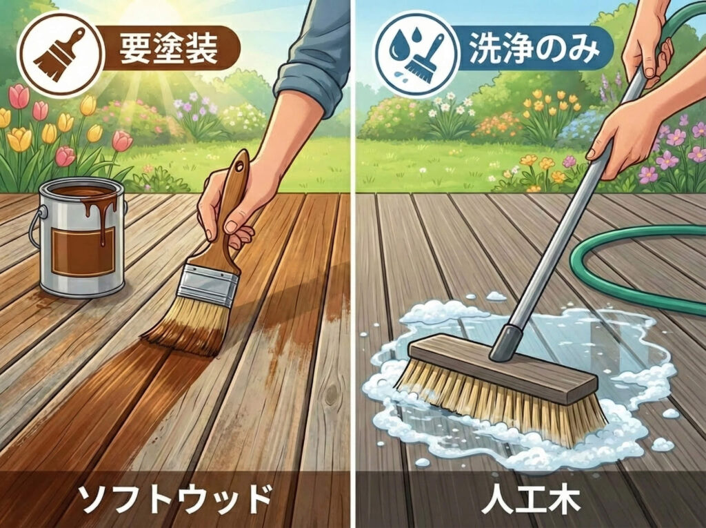 ウッドデッキの「メンテナンス方法」と「塗装」の必要性｜長野県の雪と紫外線からデッキを守る、素材別ケアガイド
